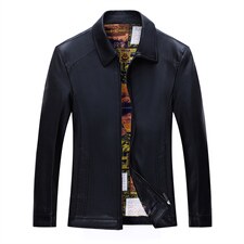 BH802钱塘2020-2中年男士冬季厚款加绒休闲简约皮衣外套P140，男装皮衣，钱塘207-2