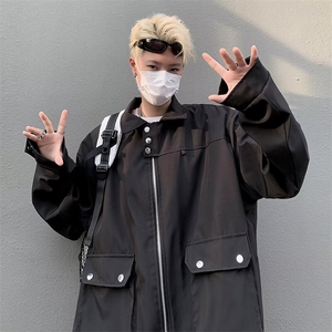 秋款男夹克衫工装大口袋铆钉宽松休闲外套J627 P67图片