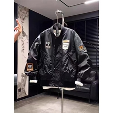 潮牌美式休闲痞帅男士工装外套2025春季新款宽松百搭拼接棒球服潮，男装工装外套，星座1210-1