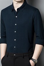 BB22055钱塘2020-2秋季中年薄款宽松长袖衬衫商务休闲衬衣P137，男装衬衫，钱塘207-2