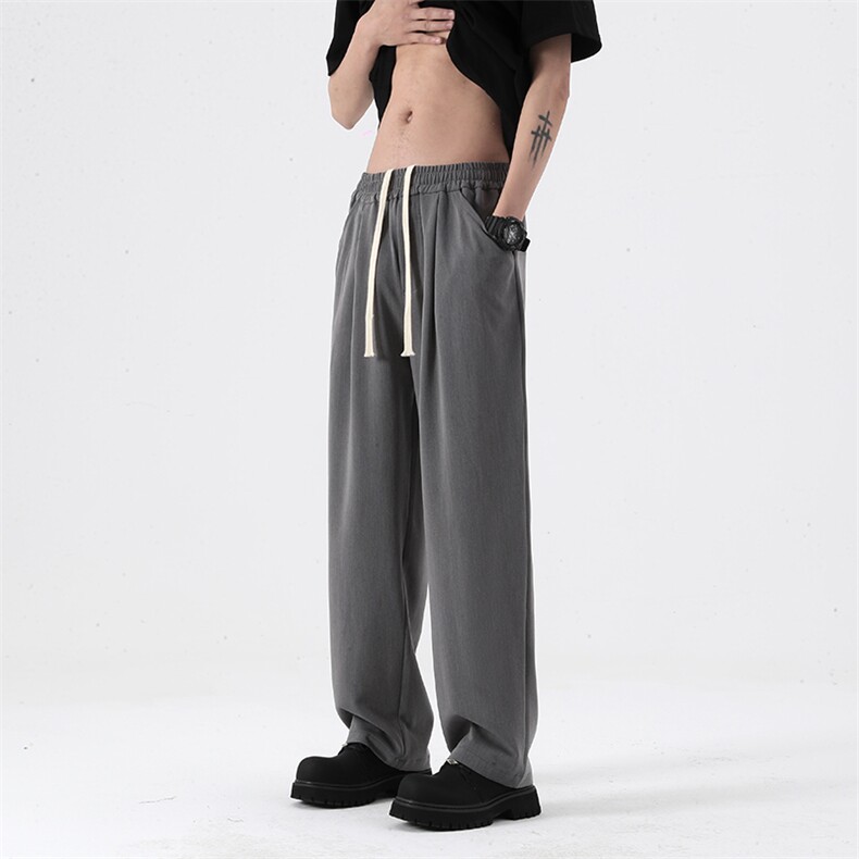 703-K339-P48高品质包边基础款休闲宽松直筒西装裤，男装西服套装，星座703