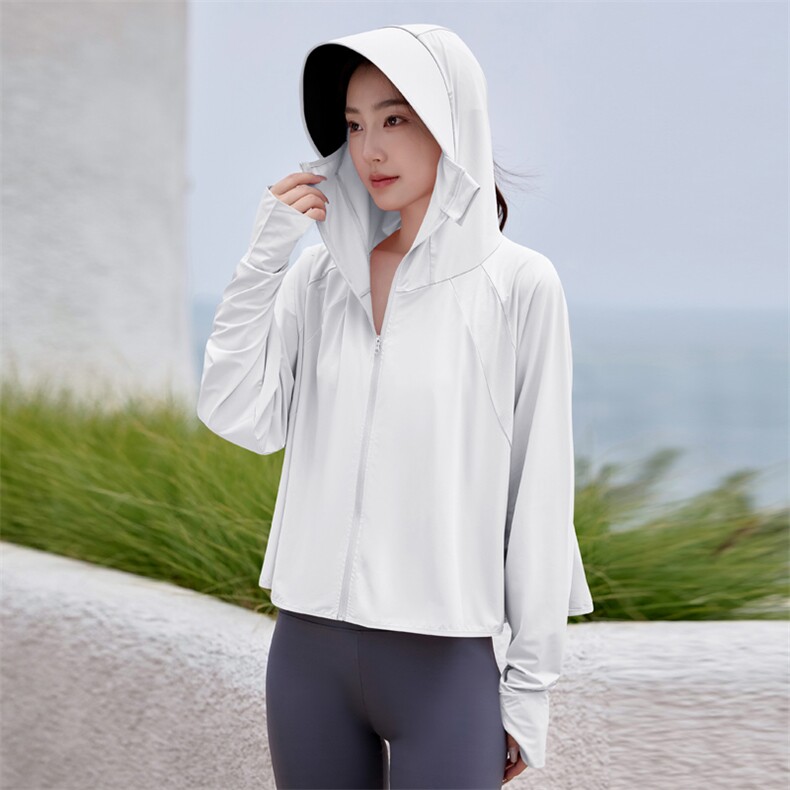 薄款防晒衣女夏2025新款黑胶帽檐原纱冰丝防紫外线透气防晒服披肩,女装防晒衣,韩蔻秀