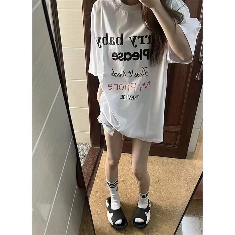 T0610-P25纯白美式艺术字母全棉短袖男女款情侣宽松上衣,男装T恤,星座617A-2