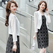 外搭配吊带裙子穿的小披肩春秋款夏季高贵旗袍开衫短款薄罩衫外套，女装蕾丝衫/雪纺衫，婵米儿