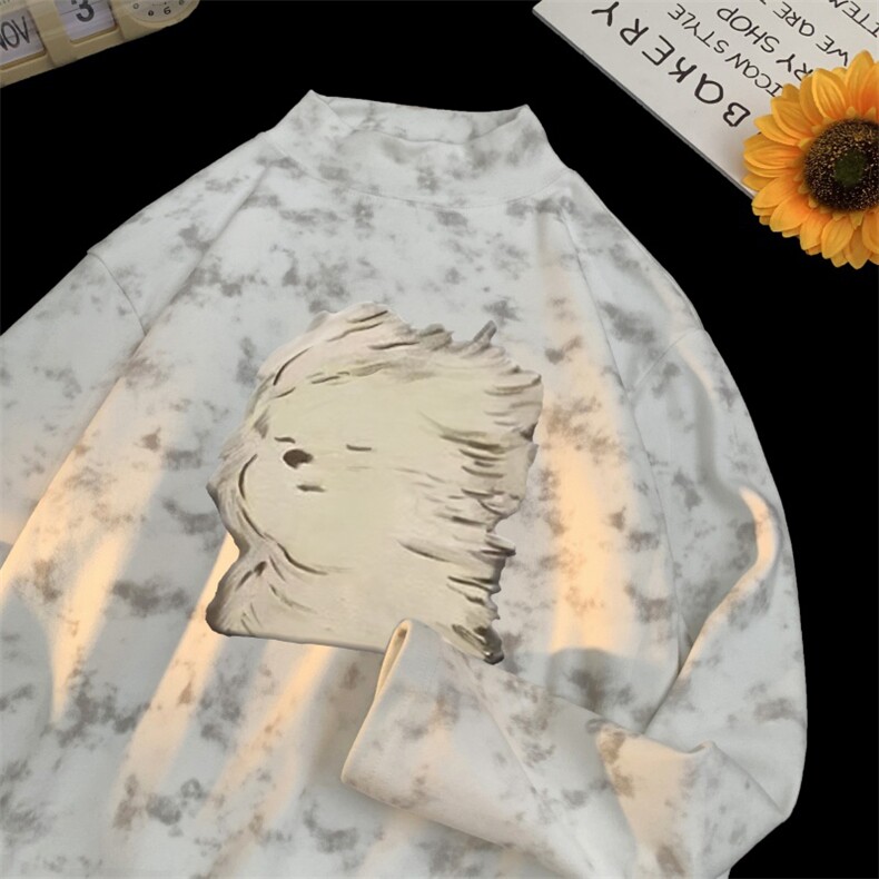 260克重磅扎染德绒半高领打底衫【有货】C403A-DR25456ZR-P25,男装T恤,电商C403A
