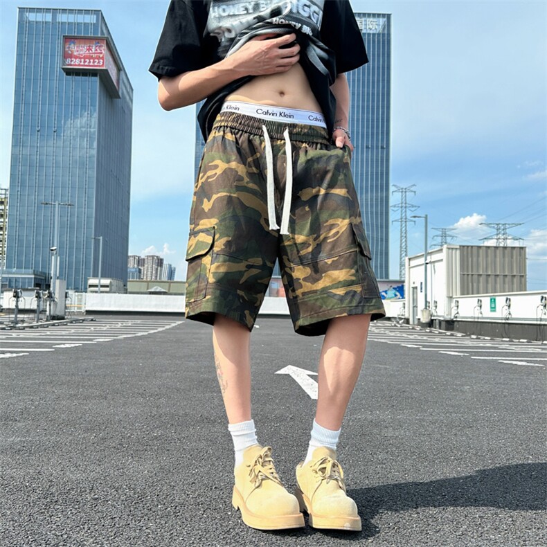 夏季设计感牛仔薄款潮牌宽松高街阔腿五分裤N215-P50,男装牛仔裤,星座308B-2