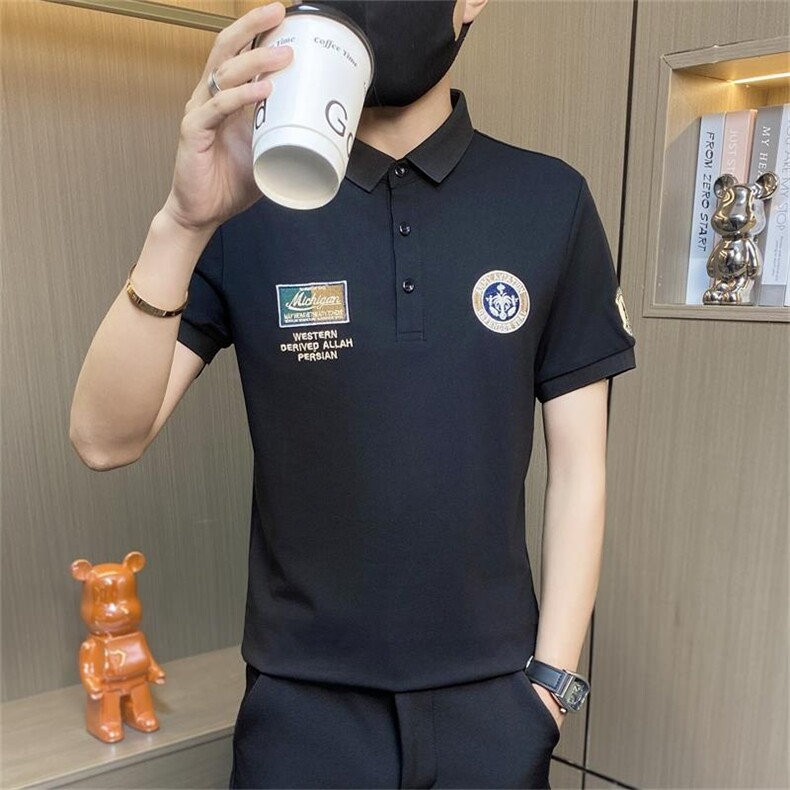 PL050-特P40polo衫男夏季潮牌新款学生个性飞行短袖t恤男休闲上衣,男装Polo衫,电商D310B-1
