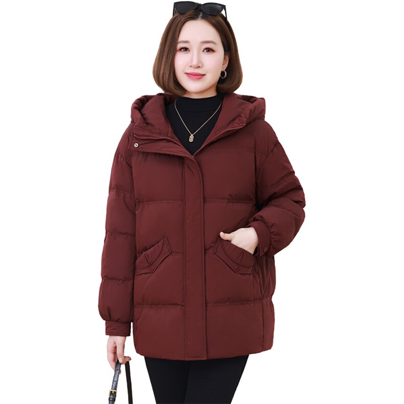 时尚百搭显瘦保暖棉服女冬季新款韩版宽松连帽加厚外套图片