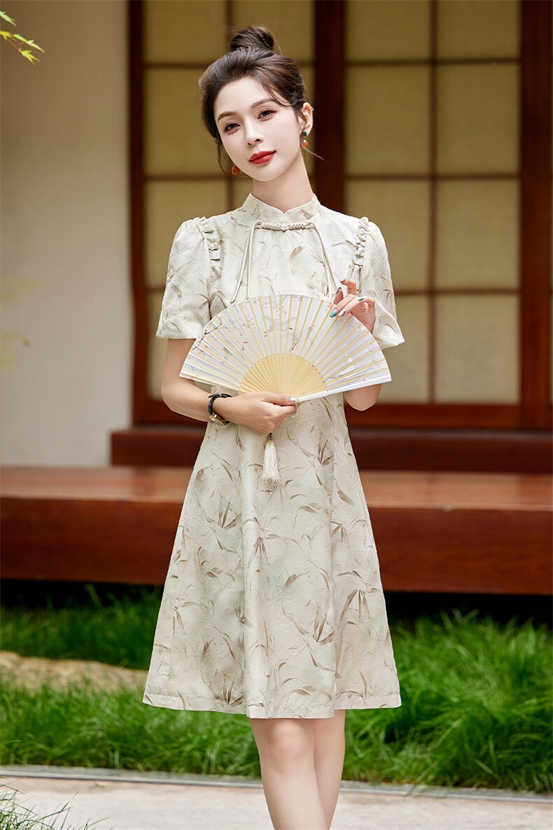 新中式国风连衣裙女装2024夏新款小个子高端妈妈气质改良旗袍裙子,女装连衣裙,姿衣坊