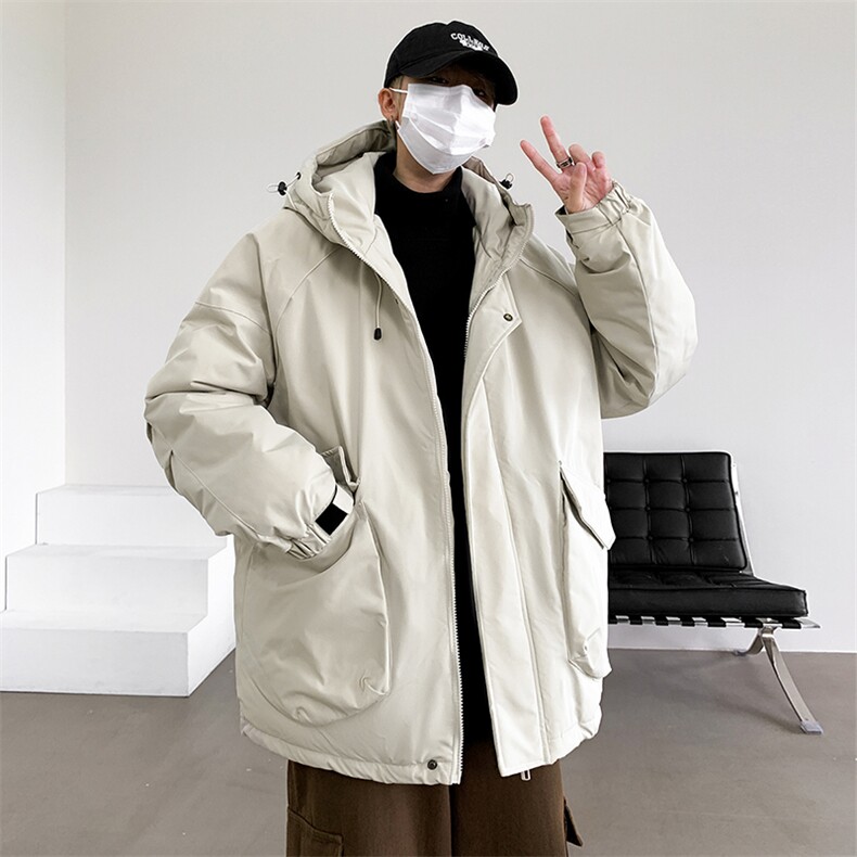 新款棉服羽绒棉保暖连帽拼色冬装情侣装韩版宽松棉袄K16-P95,男装棉衣,电商A128