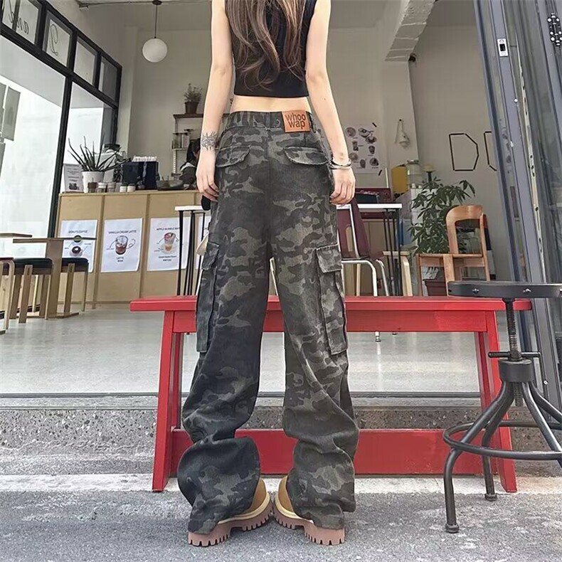 迷彩休闲裤男女韩版潮流大口袋帅气百搭2025夏季ins长裤K6219-P49,男装休闲裤,星座412-3