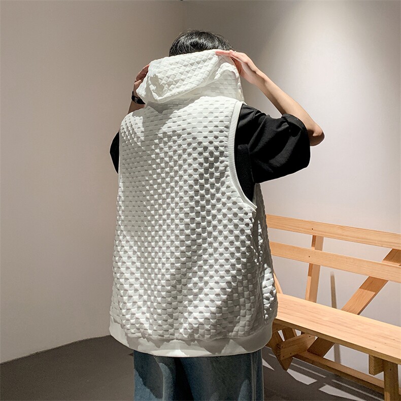 马甲男韩版潮流凹凸格痞子帅连帽2023春夏季ins宽松背心W4782-P34,男装背心/马甲,星座412-2