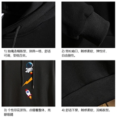 WY2165-P35加绒款-P40纯棉连帽卫衣男大码运动帽衫宽松薄砖墙，男装卫衣，电商A040A