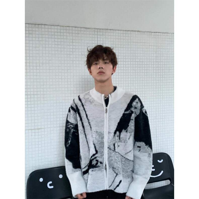 【有货】cleanfit撞色毛衣男秋冬高级痞帅开衫针织衫B06LL-特P68,男装针织衫/毛衣,星座1007（原301D）
