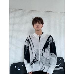 【有货】cleanfit撞色毛衣男秋冬高级痞帅开衫针织衫B06LL-特P68图片