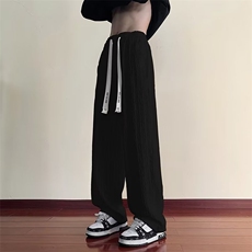 垂感裤子男春秋美式ins潮牌直筒拖地裤学生宽松休闲运动长裤，女装休闲裤，星座410-7