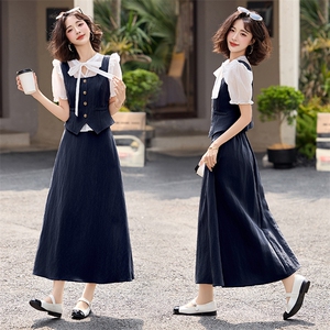 BAO款小香风套装裙气质法式连衣裙长款两件套女夏穿搭一整套图片