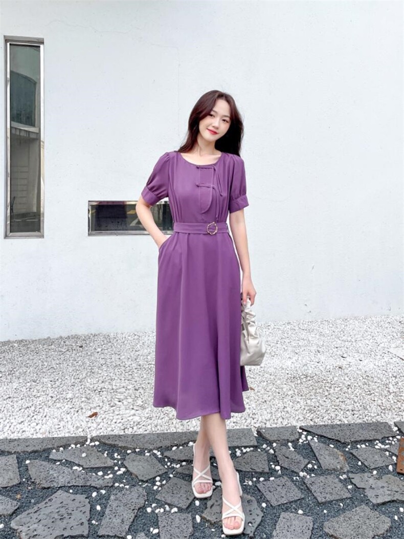 夏季新款新中式盘扣，其它，秀水百合