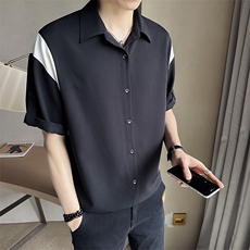FCA627-P36夏季薄款帅气短袖衬衫男士韩版ing潮，男装T恤，电商B323A