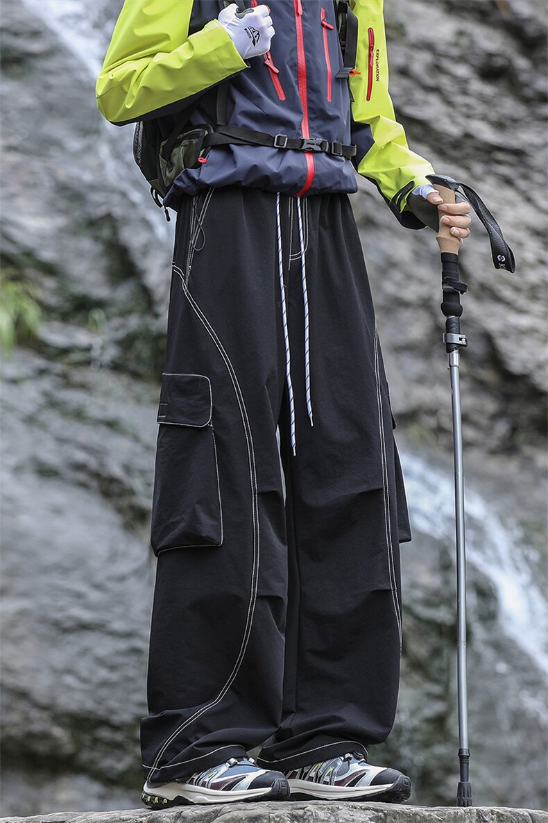 秋季防风拼接大口袋大码防泼水户外登山冲锋裤男K24036-特P55控98,男装休闲裤,电商A001