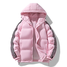 冬季潮流条纹五防立领加绒加厚棉衣情侣撞色棉服外套MY8899-p78，男装棉衣，星座610B-1