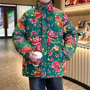 1506/MY203/P70秋冬款东北大花新中式风民族风青少年棉服男棉衣图片