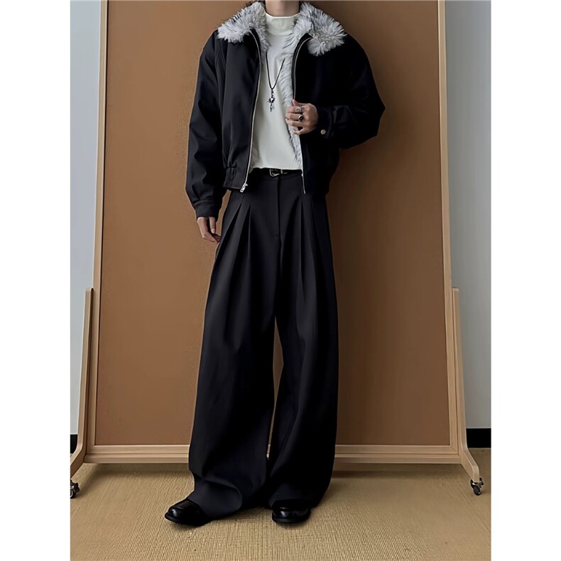 秋冬季棉袄加厚情侣连帽棉衣棉服男麂皮毛领夹棉座山雕外套女,男装棉衣,星座506A