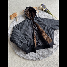 复古牛仔条纹棉服男冬季潮牌宽松情侣加厚保暖棉袄潮LS50399-p115，男装棉衣，星座1008