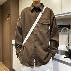 F69-P482024秋冬新款港风潮牌长袖衬衣日系复古工装衬衫外套男，男装衬衫，星座512-6