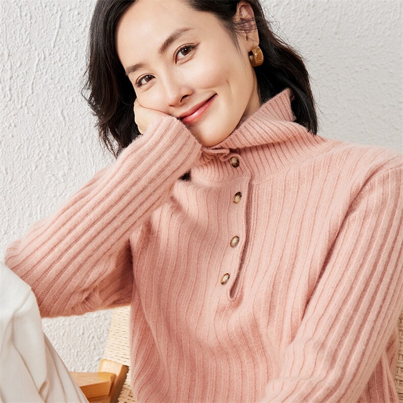 2025年春季羊绒修身型常规单件长袖套头山羊绒时尚百搭羊绒衫,女装羊绒衫,春贝羊绒