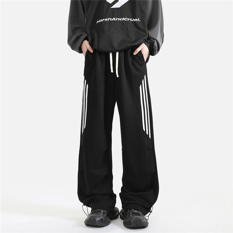 半精品秋冬新款高克重运动裤条纹针织休闲裤B336-K228-P48,女装休闲裤,电商B336