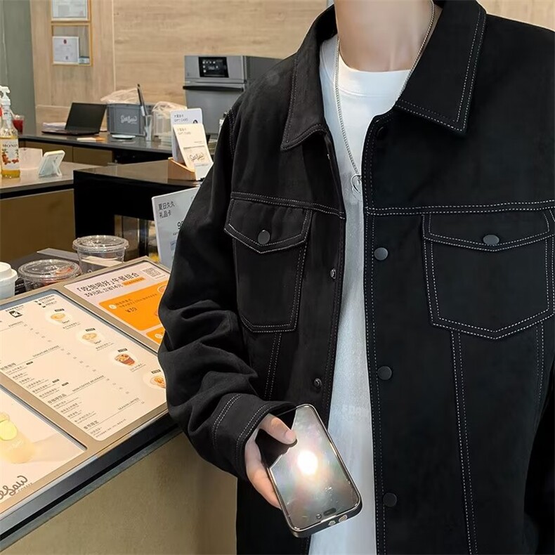 秋季麂皮绒夹克外套XZ176P70,男装夹克,星座1116-2