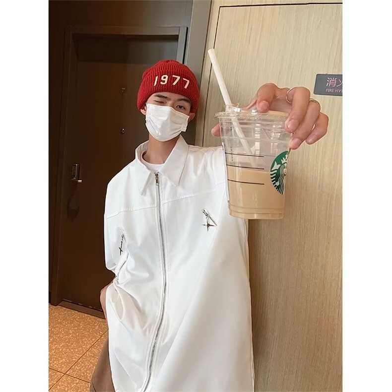 春夏季新款衬衫潮流慵懒男方领冰丝衬衫C2030P38,男装衬衫,星座1116-2