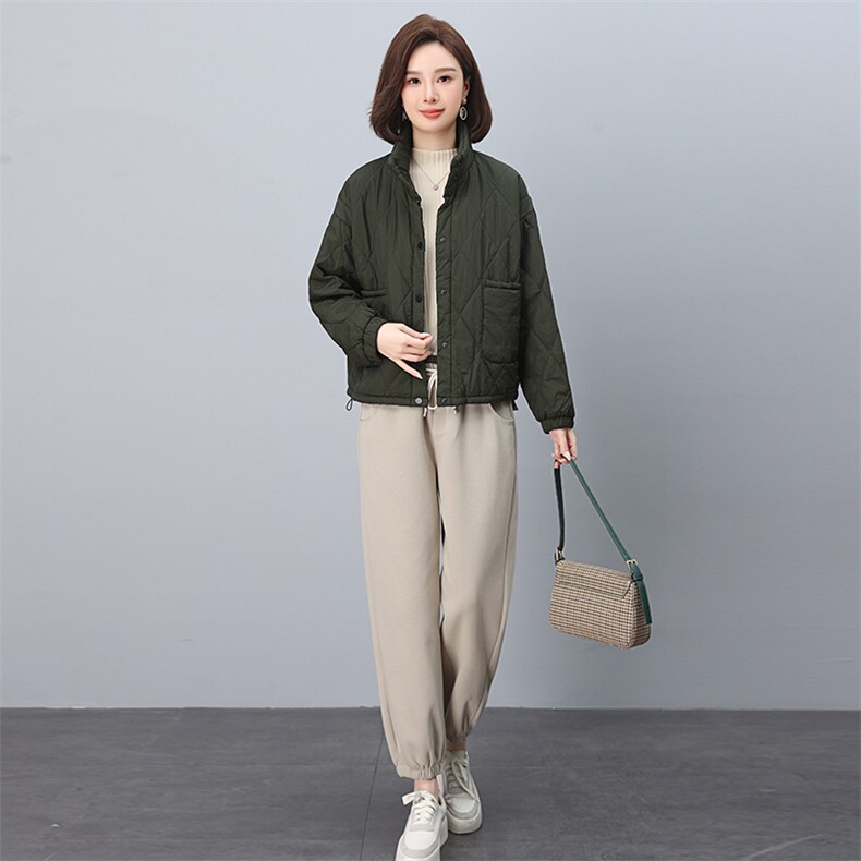 时尚百搭女装套装简约休闲两件套舒适显瘦外套+宽松长裤,女装套装/套裙,叶笙衣
