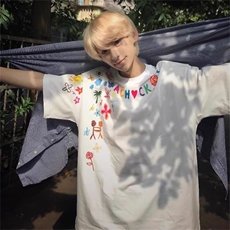 时尚日系气质新款潮流夏季新款花卉潮牌vibe短袖男百搭CTX1289，男装T恤，星座208-5