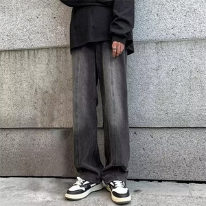 美式牛仔裤男复古高街潮牌休闲直筒裤新款高街长裤NK50-P40图片