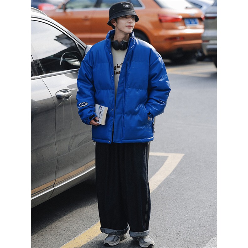 冬季男女外套加绒加厚休闲运动棉服立领PU皮棉衣8116-P135控价188,男装棉衣,电商A441-1