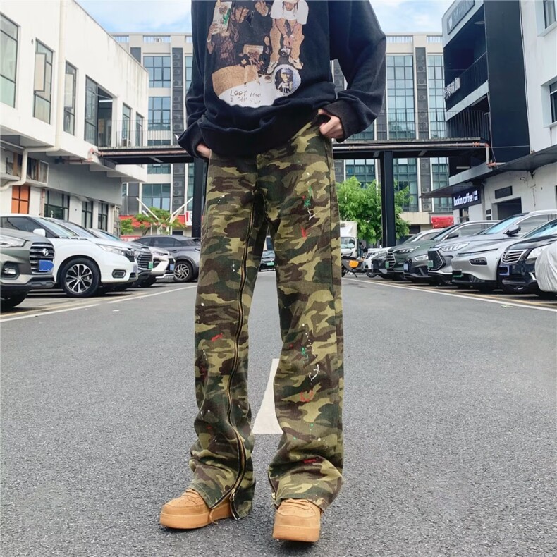 迷彩牛仔慵懒新款气质青春流行潮男港风秋季牛仔裤时尚BK67-P70,男装牛仔裤,星座1109-3