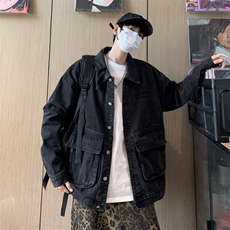 美式街头嘻哈刺绣翻领牛仔夹克男B801-P65，男装夹克，星座1109-3