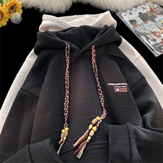 23秋冬加绒加厚连帽卫衣方格美式复古卫衣YT07P60加绒65，男装卫衣，星座712