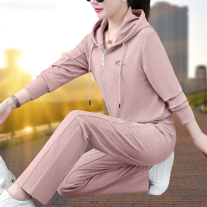 休闲运动服套装女2025新款春秋洋气减龄女装连帽卫衣两件套，女装套装/套裙，燕颉服饰