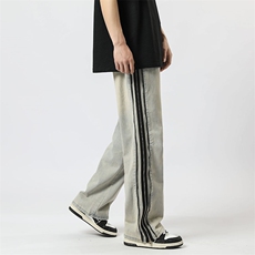 2023侧边全开拉链修身裤子美式复古牛仔裤313A-1-NZ035-P65控78，男装牛仔裤，星座808A-1