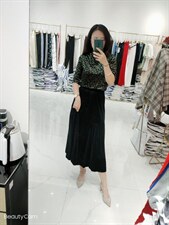 秋冬新款豹纹小衫+显瘦款丝绒裙白搭，其它，艺尚丽人