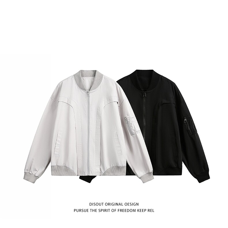 特P75无差价新款时尚美式复古春飞行服外套HJ5752-日系白底图片