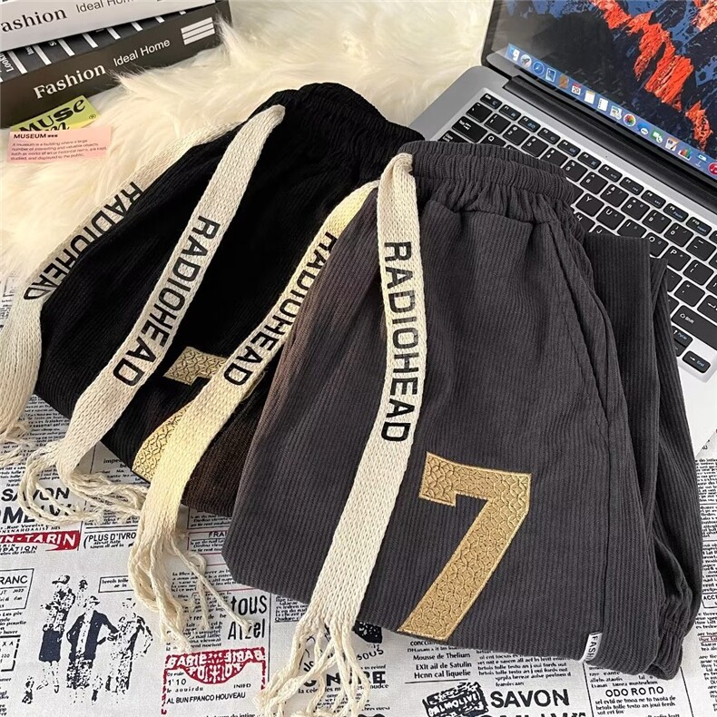 男新款青少年时尚休闲刺绣弹力灯芯绒裤K1708P32,男装休闲裤,星座1116-2
