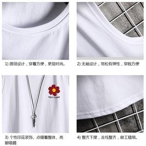 BX25257-P20 港风运动汗背心男大码汗衫男无袖T恤男 网格图片