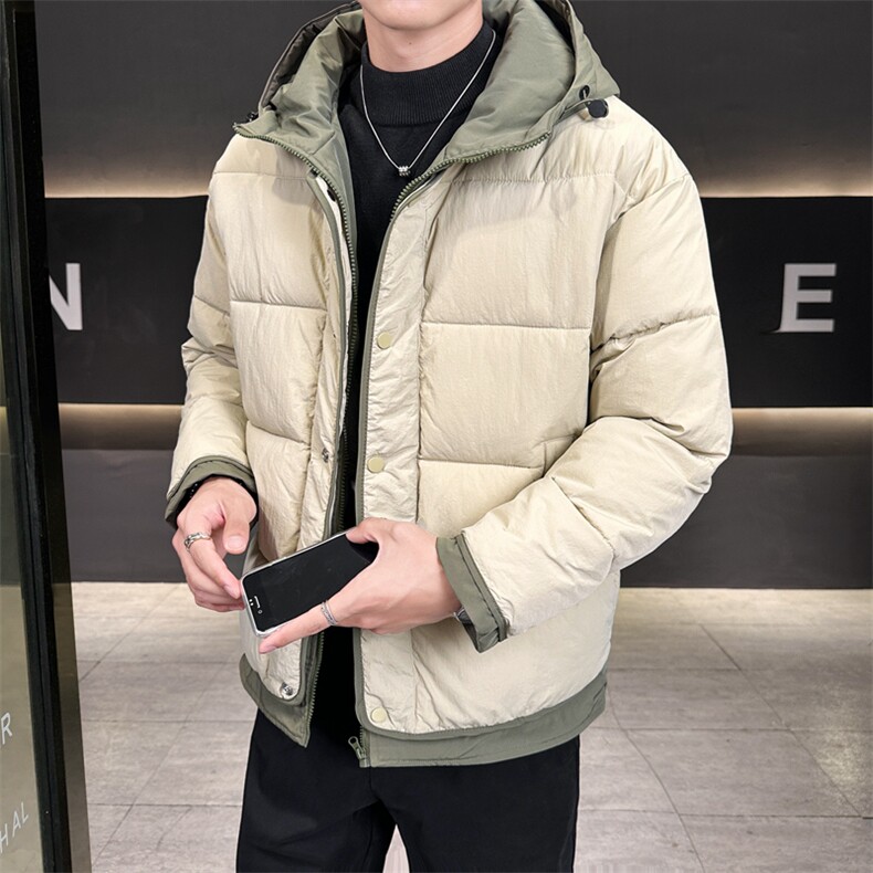 日系复古假两件连帽棉衣男冬季宽松情侣冬季棉服M0829-P103图片