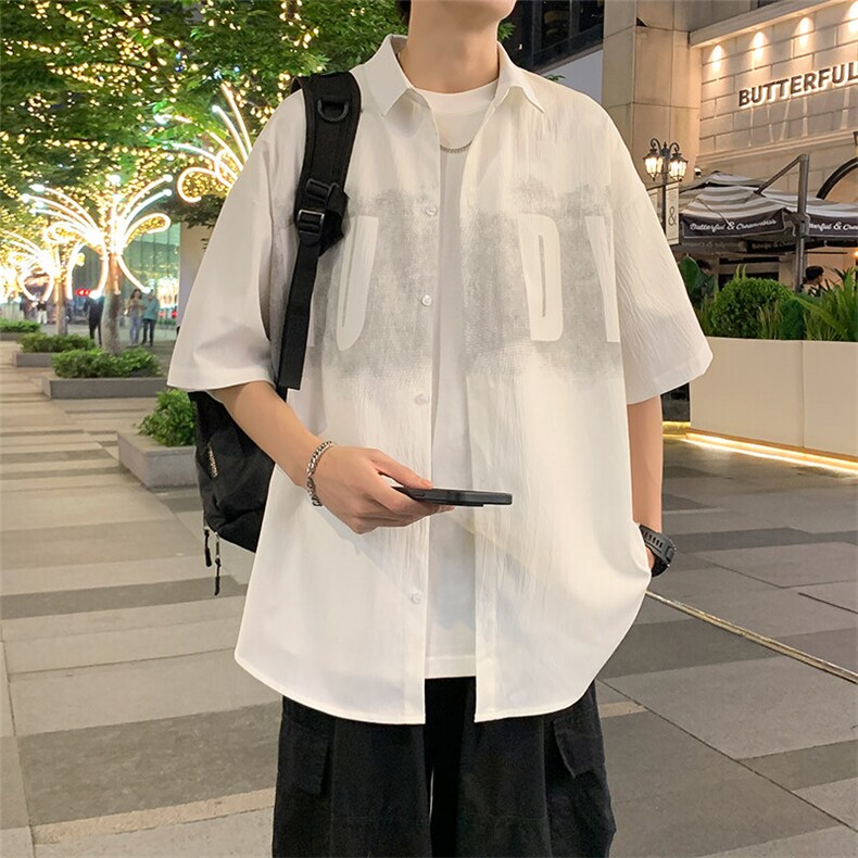 夏季新款男女同款短袖衬衣外套XZ102B-1-CS122P40图片