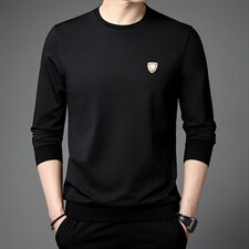 秋季男装圆领印花卫衣春秋2023新款中年商务休闲男士长袖上衣，男装卫衣，电商B212（原钱塘6029）