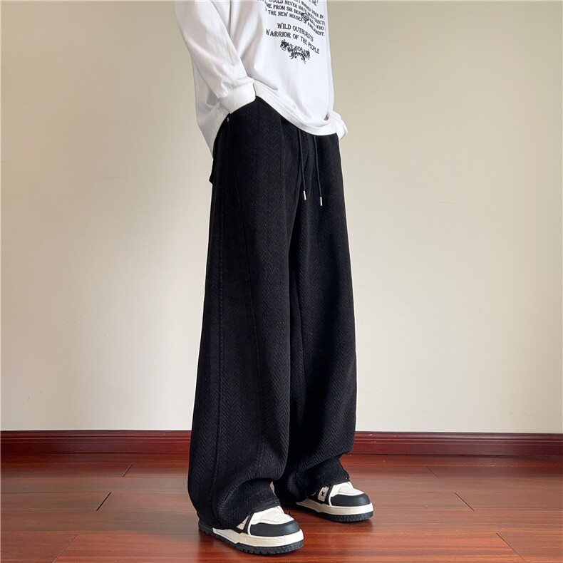 卫裤男春季新款2025宽松直筒休闲裤子K2596*常规P35加绒P40控78,男装休闲裤,星座227-1